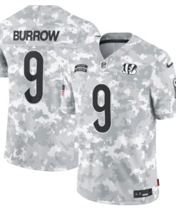 Men's Cincinnati Bengals Joe Burrow Nike Arctic Camo 2024 Salute to Service Limited Jersey