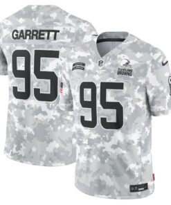 Men's Cleveland Browns Myles Garrett Nike Arctic Camo 2024 Salute to Service Limited Jersey