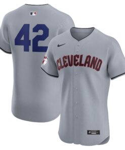 Men's Cleveland Guardians Nike Gray Road 2024 Jackie Robinson Day Elite Jersey