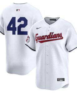 Men's Cleveland Guardians Nike White 2024 Jackie Robinson Day Home Limited Jersey