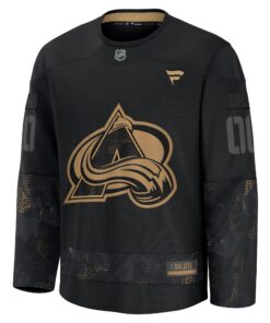Men's Colorado Avalanche Fanatics Black 2024 Military Appreciation Personalized Long Sleeve Practice Jersey