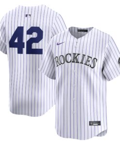 Men's Colorado Rockies Nike White 2024 Jackie Robinson Day Home Limited Jersey