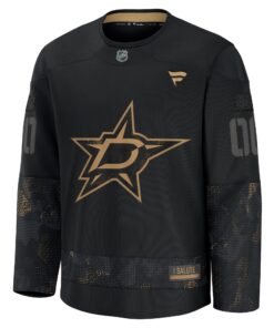 Men's Dallas Stars Fanatics Black 2024 Military Appreciation Personalized Long Sleeve Practice Jersey