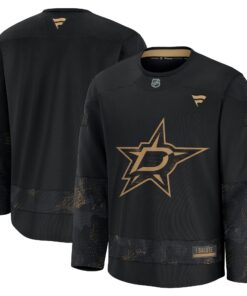 Men's Dallas Stars Fanatics Black 2024 Military Appreciation Practice Jersey