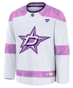 Men's Dallas Stars Fanatics White 2024 Hockey Fights Cancer Practice Jersey