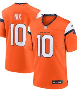 Men's Denver Broncos Bo Nix Nike Orange Player Game Jersey