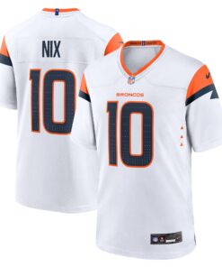 Men's Denver Broncos Bo Nix Nike White Game Jersey