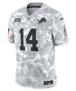 Men's Detroit Lions Amon-Ra St. Brown Nike Arctic Camo 2024 Salute to Service Limited Jersey