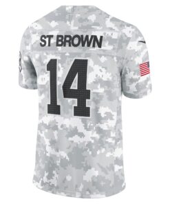 Men's Detroit Lions Amon-Ra St. Brown Nike Arctic Camo 2024 Salute to Service Limited Jersey