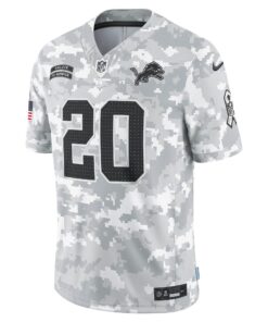 Men's Detroit Lions Barry Sanders Nike Arctic Camo 2024 Salute to Service Retired Player Limited Jersey