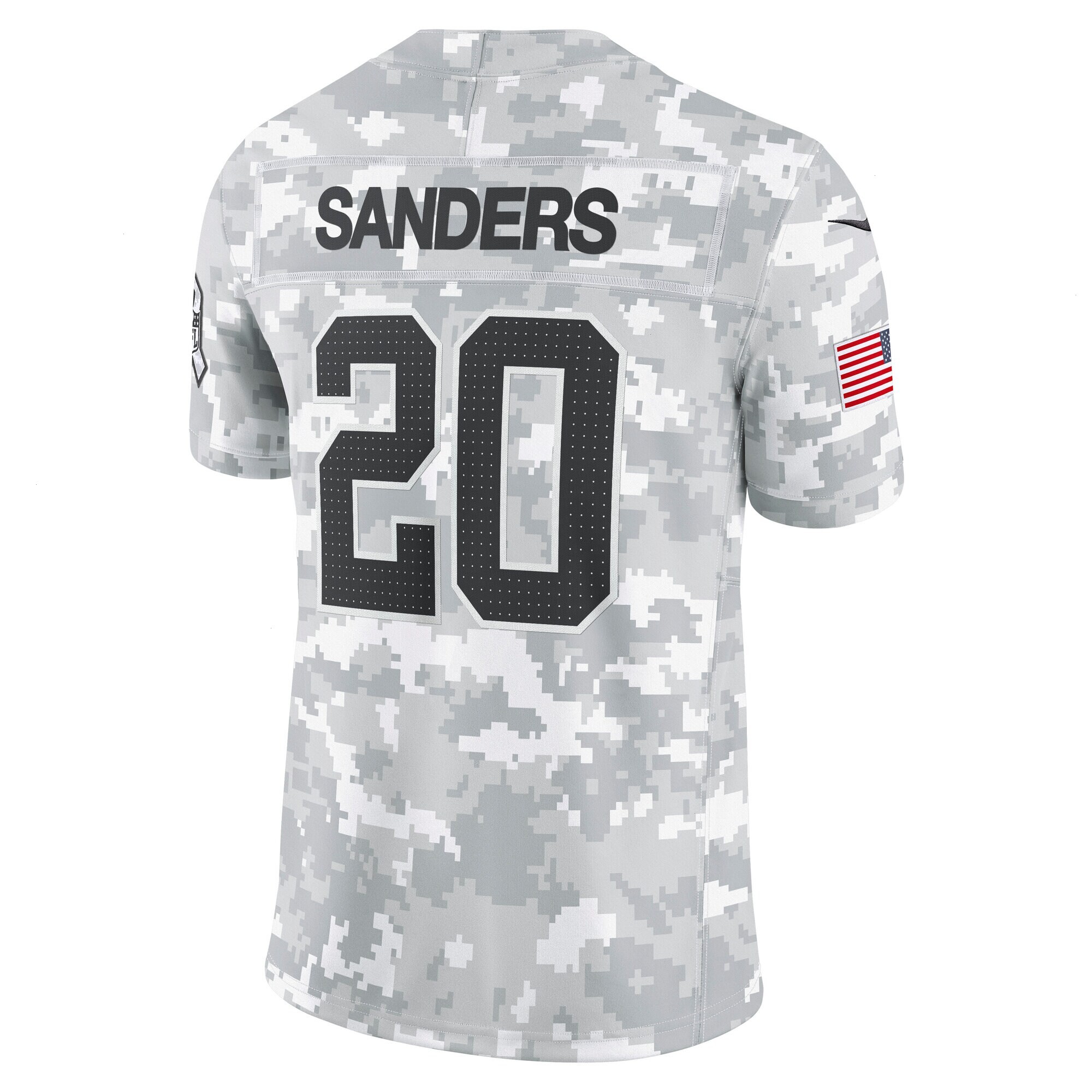 Men's Detroit Lions Barry Sanders Nike Arctic Camo 2024 Salute to Service Retired Player Limited Jersey