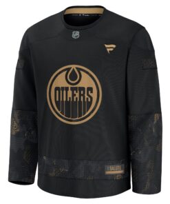 Men's Edmonton Oilers Fanatics Black 2024 Military Appreciation Practice Jersey