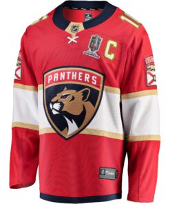 Men's Florida Panthers Aleksander Barkov Fanatics Red Home 2024 Stanley Cup Champions Breakaway Player Jersey