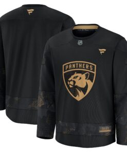 Men's Florida Panthers Fanatics Black 2024 Military Appreciation Practice Jersey