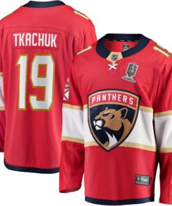Men's Florida Panthers Matthew Tkachuk Fanatics Red Home 2024 Stanley Cup Champions Breakaway Player Jersey