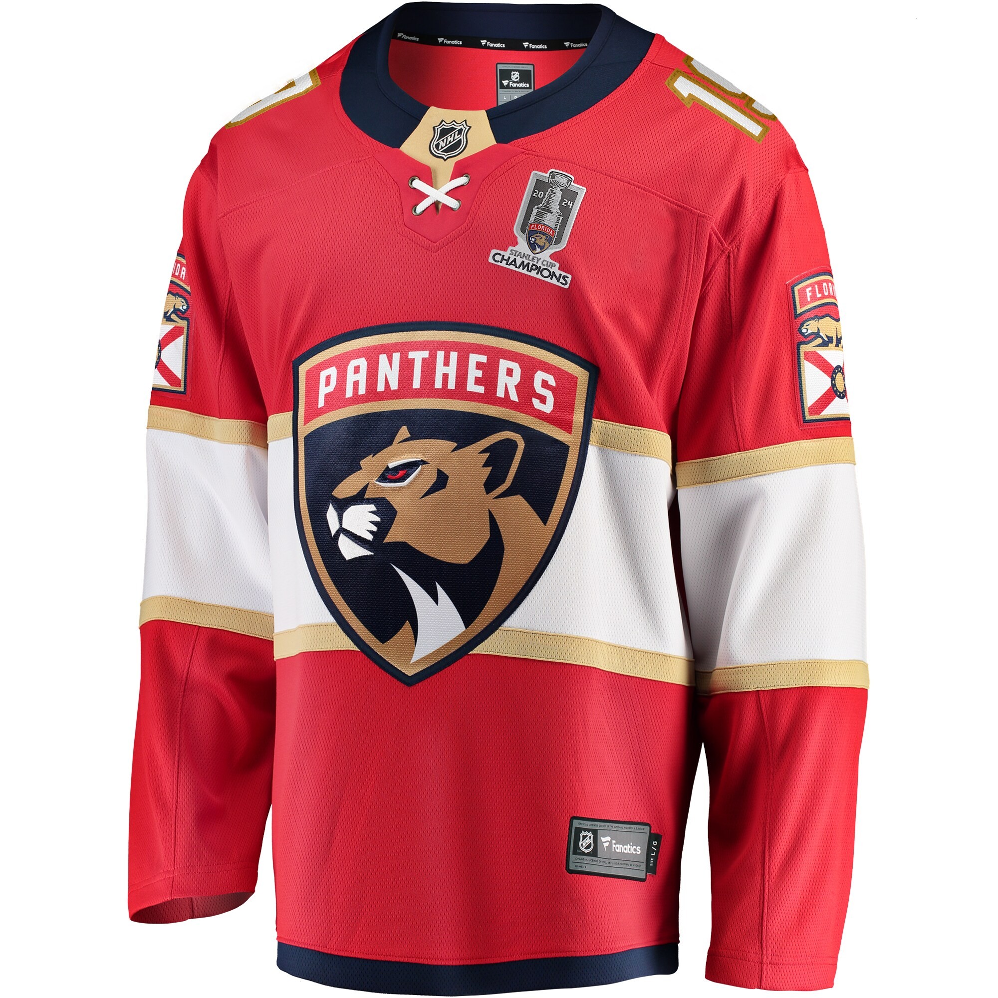 Men's Florida Panthers Matthew Tkachuk Fanatics Red Home 2024 Stanley Cup Champions Breakaway Player Jersey