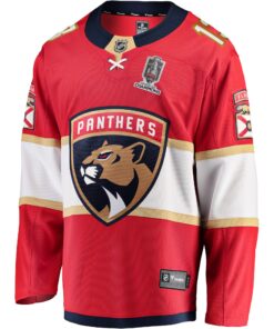 Men's Florida Panthers Sam Reinhart Fanatics Red Home 2024 Stanley Cup Champions Breakaway Player Jersey