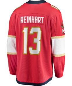 Men's Florida Panthers Sam Reinhart Fanatics Red Home 2024 Stanley Cup Champions Breakaway Player Jersey
