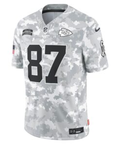 Men's Kansas City Chiefs Travis Kelce Nike Arctic Camo 2024 Salute to Service Limited Jersey