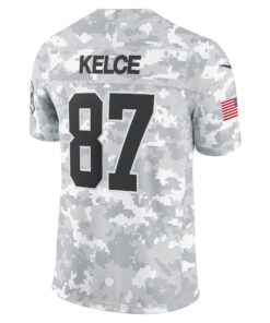 Men's Kansas City Chiefs Travis Kelce Nike Arctic Camo 2024 Salute to Service Limited Jersey