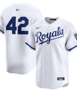 Men's Kansas City Royals Nike White 2024 Jackie Robinson Day Home Limited Jersey