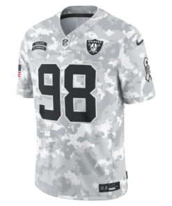 Men's Las Vegas Raiders Maxx Crosby Nike Arctic Camo 2024 Salute to Service Limited Jersey