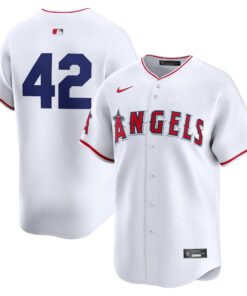Men's Los Angeles Angels Nike White 2024 Jackie Robinson Day Home Limited Jersey