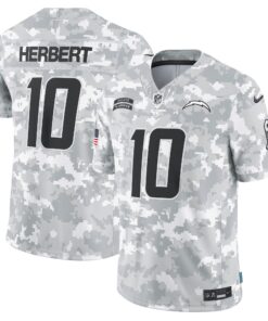 Men's Los Angeles Chargers Justin Herbert Nike Arctic Camo 2024 Salute to Service Limited Jersey