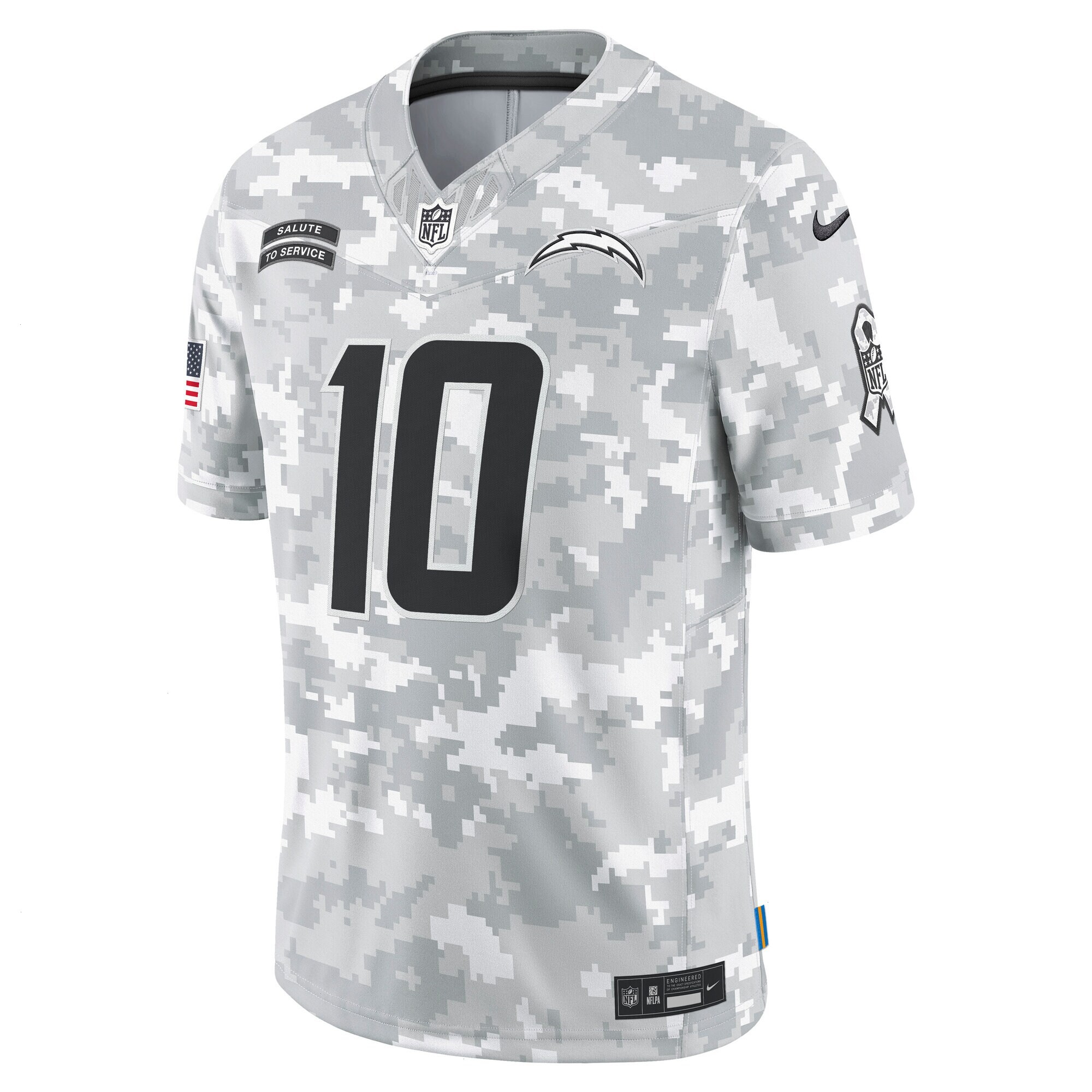 Men's Los Angeles Chargers Justin Herbert Nike Arctic Camo 2024 Salute to Service Limited Jersey