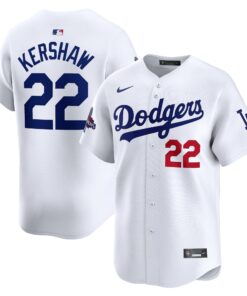 Men's Los Angeles Dodgers Clayton Kershaw Nike White 2024 World Series Champions Home Limited Player Jersey