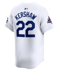 Men's Los Angeles Dodgers Clayton Kershaw Nike White 2024 World Series Champions Home Limited Player Jersey