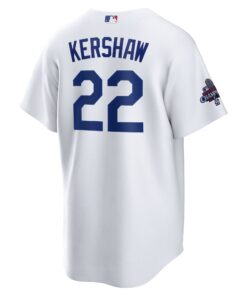 Men's Los Angeles Dodgers Clayton Kershaw Nike White 2024 World Series Champions Home Replica Player Jersey