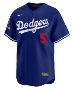 Men's Los Angeles Dodgers Freddie Freeman Nike Royal 2024 World Series Champions Alternate Limited Player Jersey