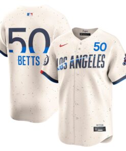 Men's Los Angeles Dodgers Mookie Betts Nike Cream 2024 World Series Champions City Connect Limited Player Jersey