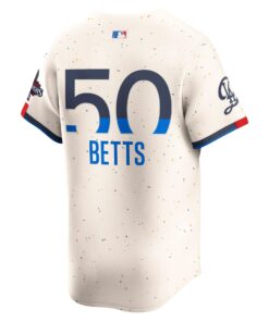 Men's Los Angeles Dodgers Mookie Betts Nike Cream 2024 World Series Champions City Connect Limited Player Jersey