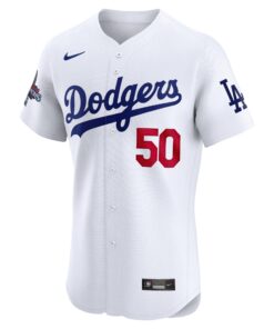 Men's Los Angeles Dodgers Mookie Betts Nike White 2024 World Series Champions Home Elite Player Jersey
