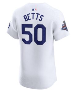 Men's Los Angeles Dodgers Mookie Betts Nike White 2024 World Series Champions Home Elite Player Jersey