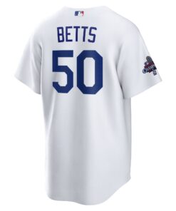 Men's Los Angeles Dodgers Mookie Betts Nike White 2024 World Series Champions Home Replica Player Jersey