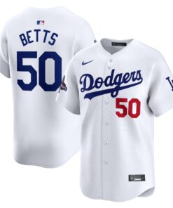 Men's Los Angeles Dodgers Mookie Betts Nike White Home 2024 World Series Champions Limited Jersey