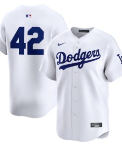 Men's Los Angeles Dodgers Nike White 2024 Jackie Robinson Day Home Limited Jersey