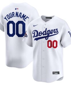 Men's Los Angeles Dodgers Nike White 2024 World Series Champions Home Custom Limited Jersey