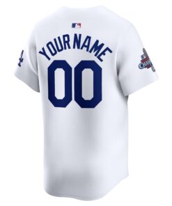 Men's Los Angeles Dodgers Nike White 2024 World Series Champions Home Custom Limited Jersey