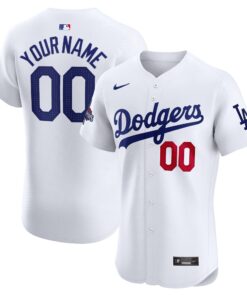 Men's Los Angeles Dodgers Nike White 2024 World Series Champions Home Elite Custom Jersey