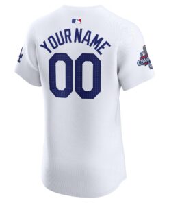Men's Los Angeles Dodgers Nike White 2024 World Series Champions Home Elite Custom Jersey