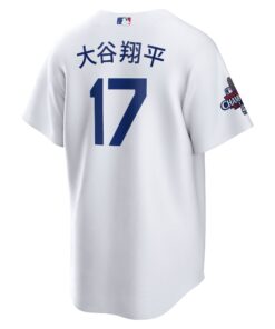 Men's Los Angeles Dodgers Shohei Ohtani Nike White 2024 World Series Champions Home Japanese Characters Replica Player Jersey