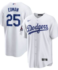 Men's Los Angeles Dodgers Tommy Edman Nike White 2024 World Series Champions Home Replica Player Jersey