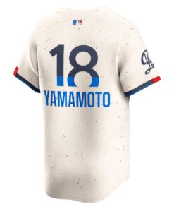 Men's Los Angeles Dodgers Yoshinobu Yamamoto Nike Cream 2024 City Connect Limited Player Jersey