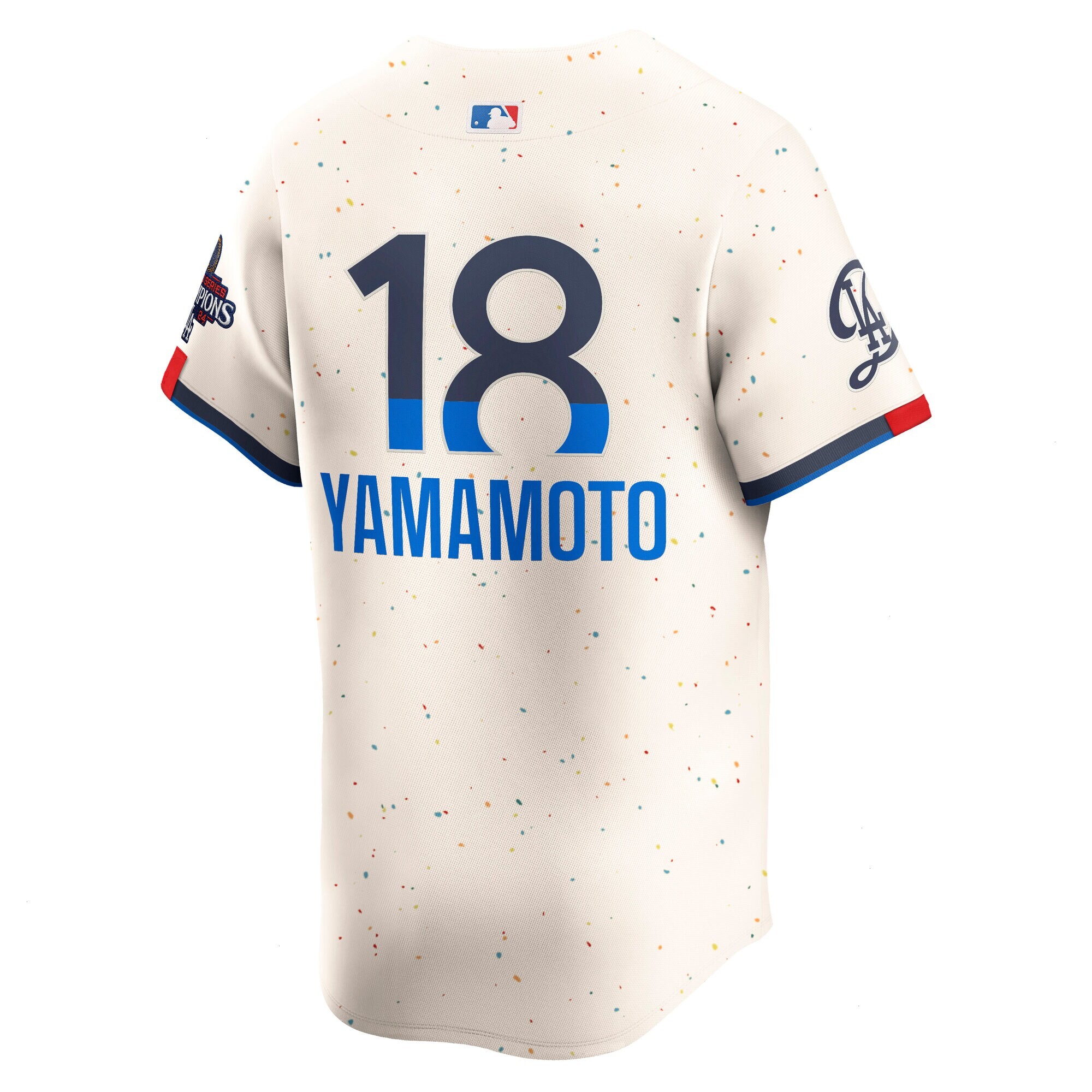 Men's Los Angeles Dodgers Yoshinobu Yamamoto Nike Cream 2024 World Series Champions City Connect Limited Player Jersey