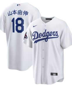 Men's Los Angeles Dodgers Yoshinobu Yamamoto Nike White 2024 World Series Champions Home Japanese Characters Replica Player Jersey
