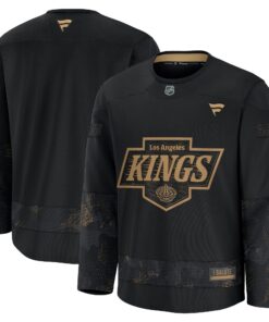 Men's Los Angeles Kings Fanatics Black 2024 Military Appreciation Practice Jersey